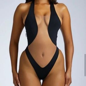 NWT Naked Wardrobe Skinnie Dippin' One-Piece Swimsuit sz L